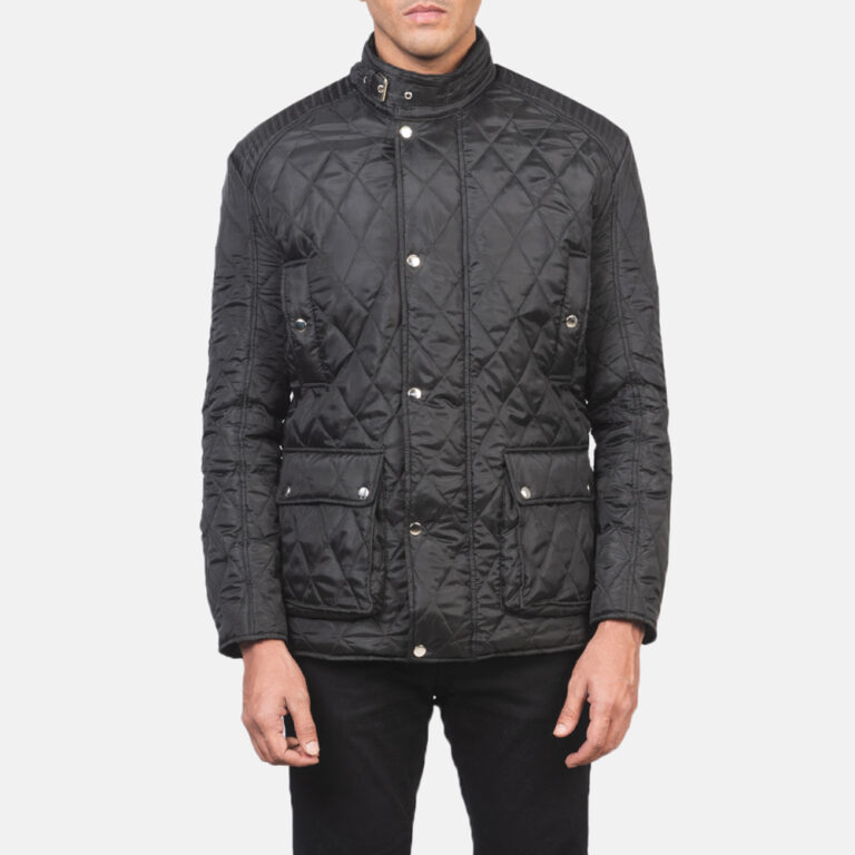 Mens Barry Black Quilted Windbreaker Jacket_3524-5-1618223204292